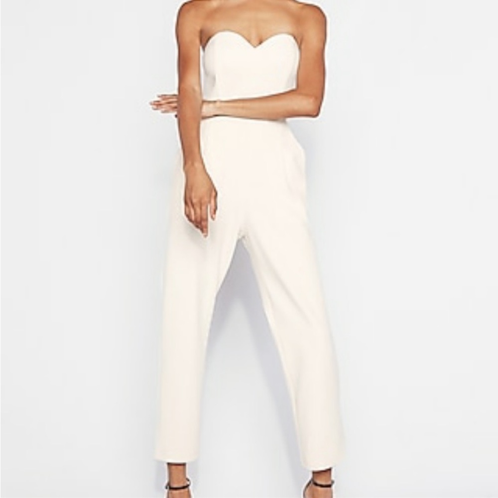 Express ivory sweetheart jumpsuit